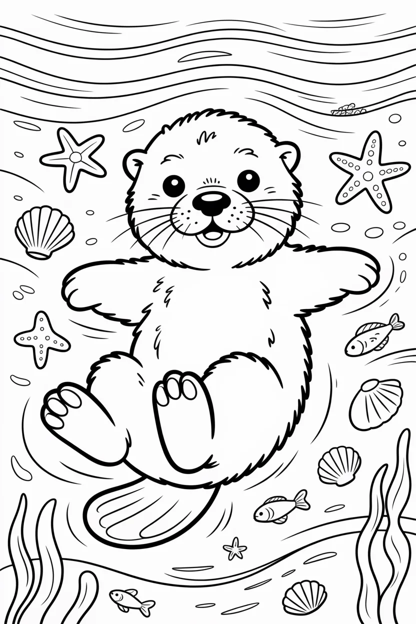 sea otter coloring pages free printable