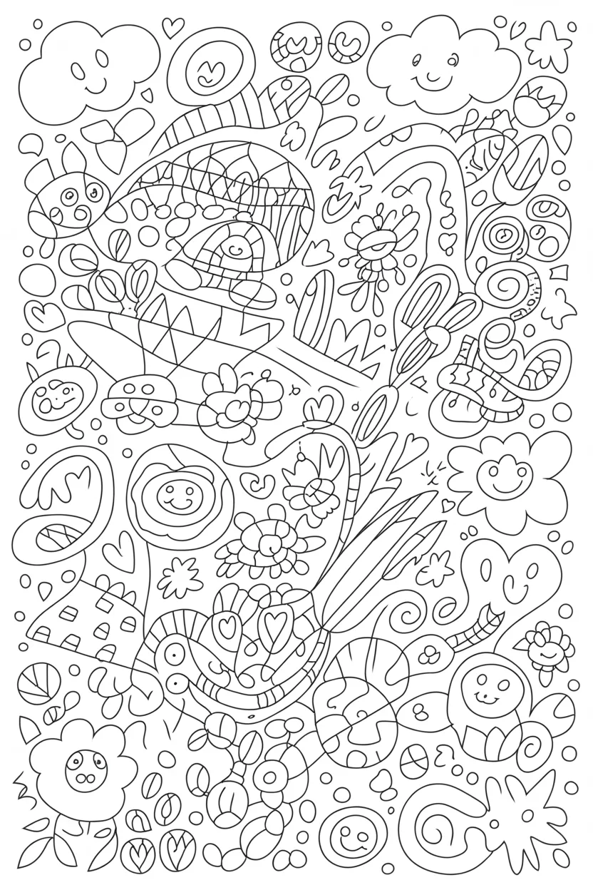 5 Doodles Coloring Pages Free Printable