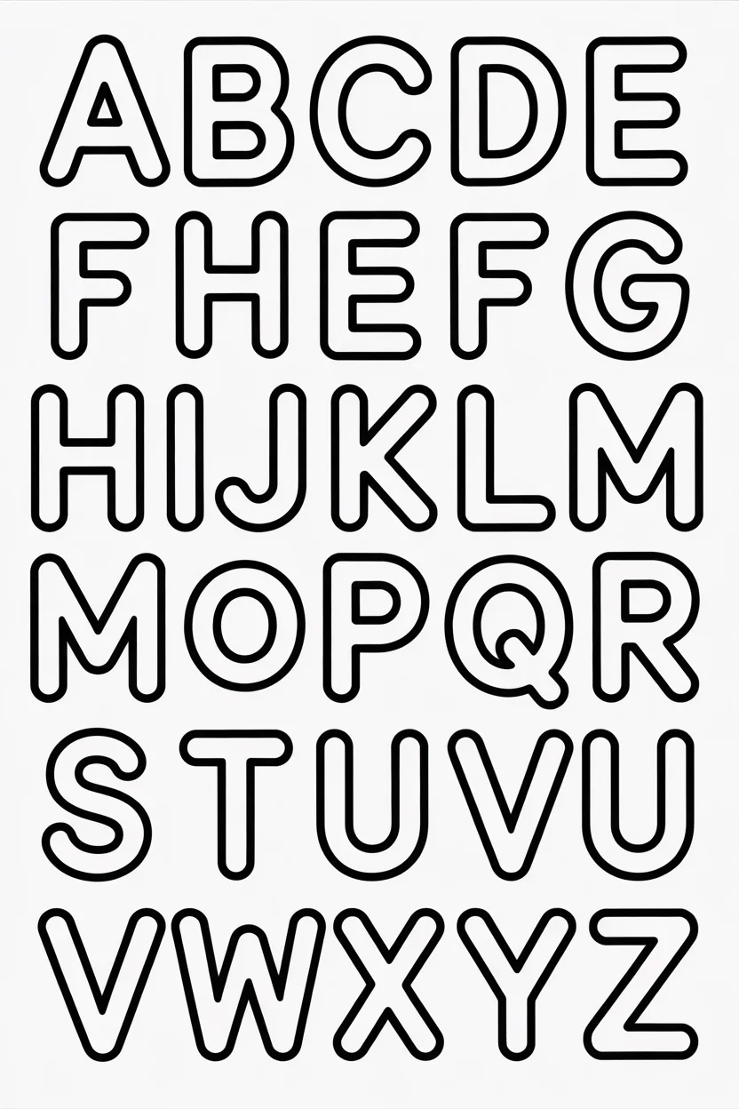 alphabet letters coloring pages free printable