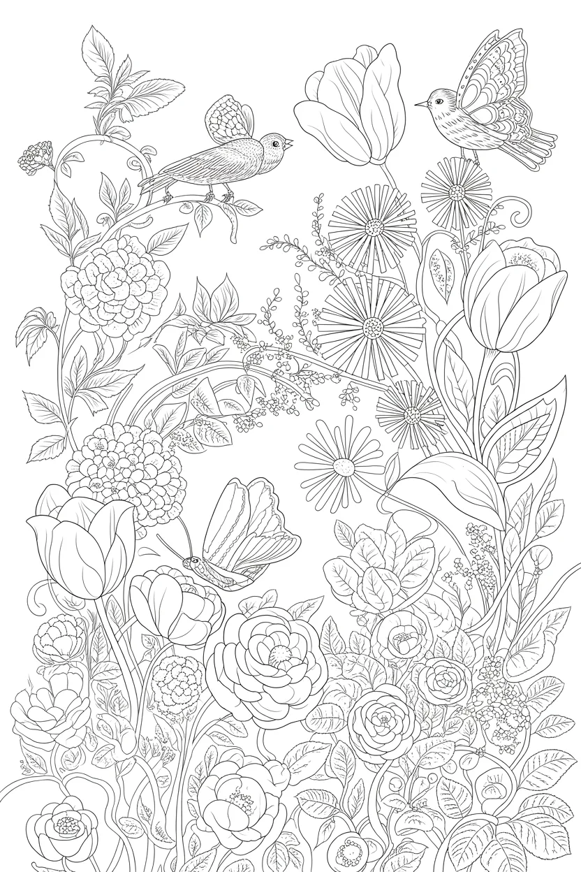 5 Spring Coloring Pages Free Printable