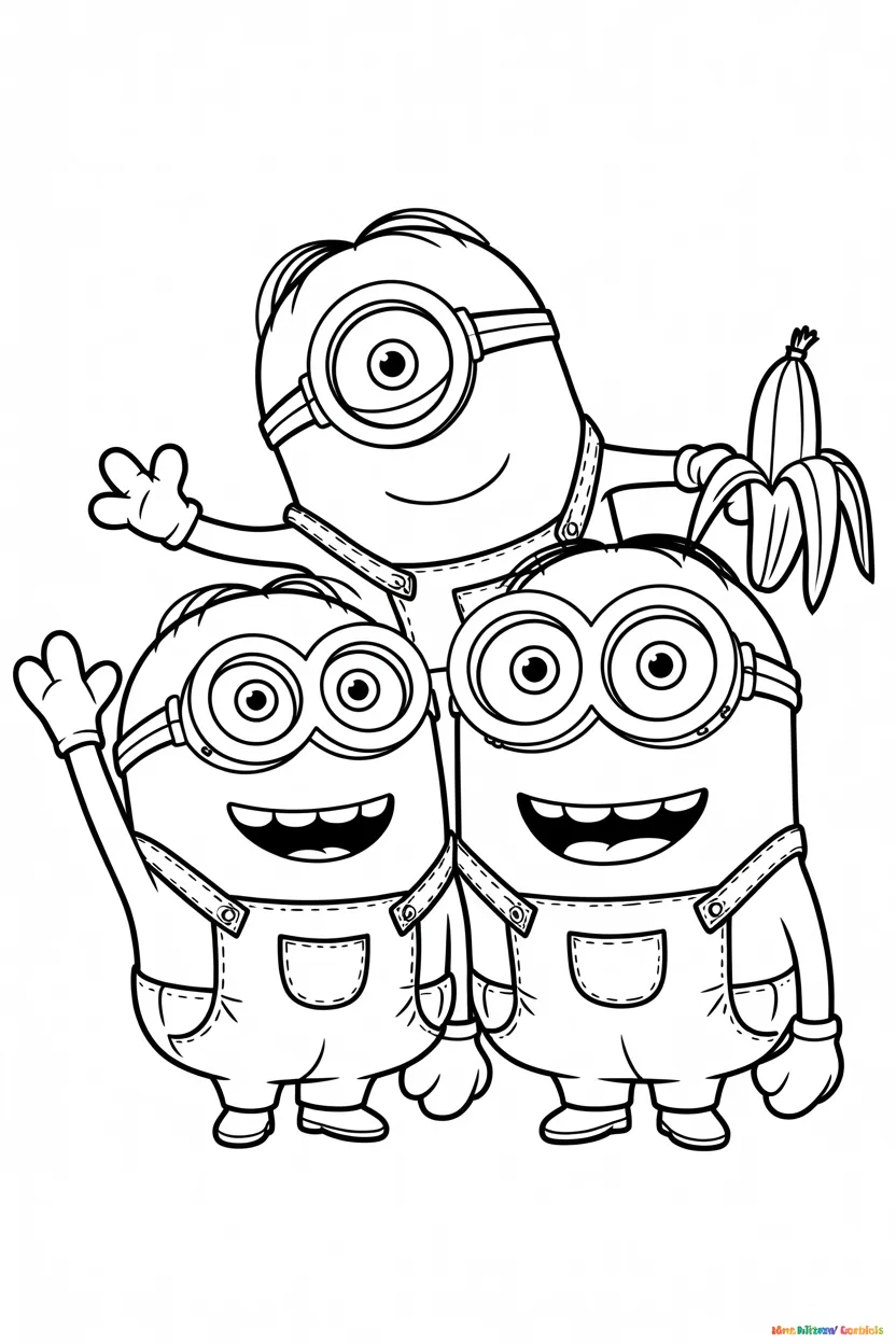 cartoon character minions coloring pages free printable