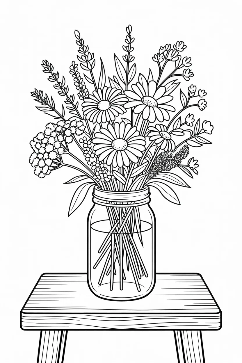 wildflowers coloring pages