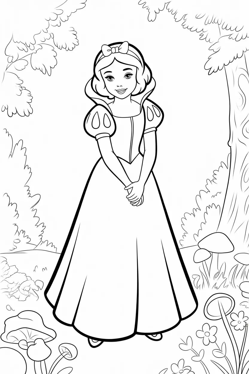 4 Snow white coloring pages free printable