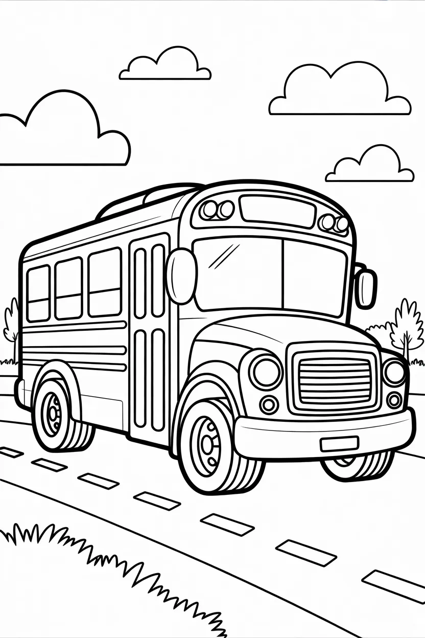 5 Transportation Vehicle coloring pages free printable