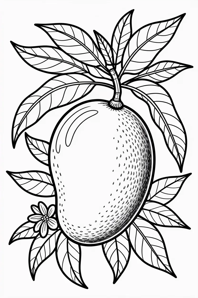 5 Mango coloring pages free printable