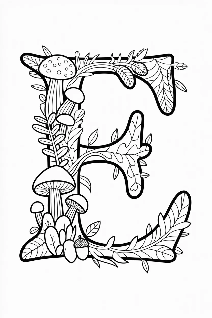 Alphabet Letter E Coloring Pages