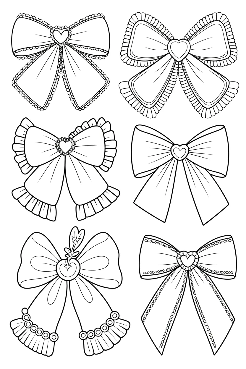 Bows coloring pages