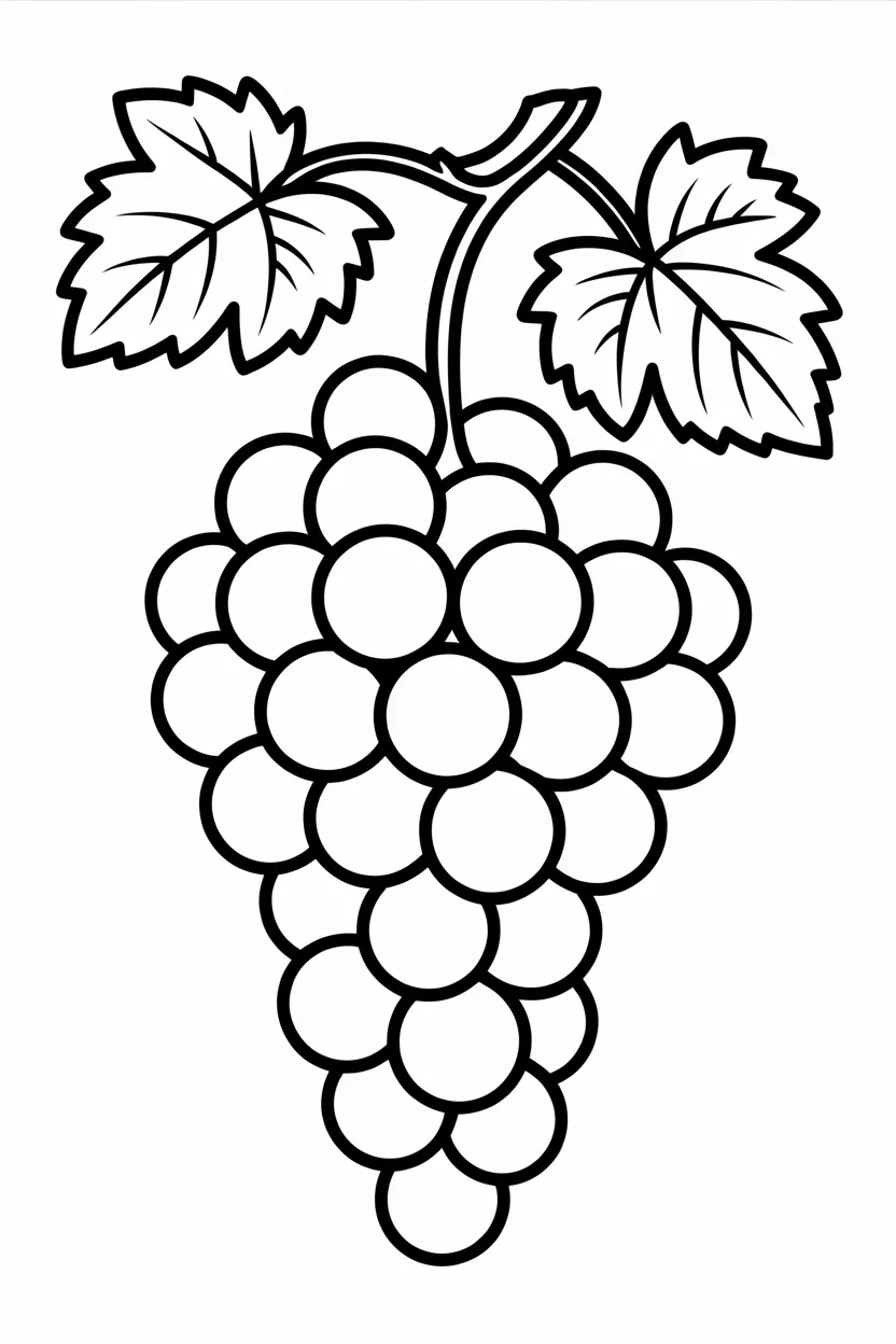 5 Grapes coloring pages free printable