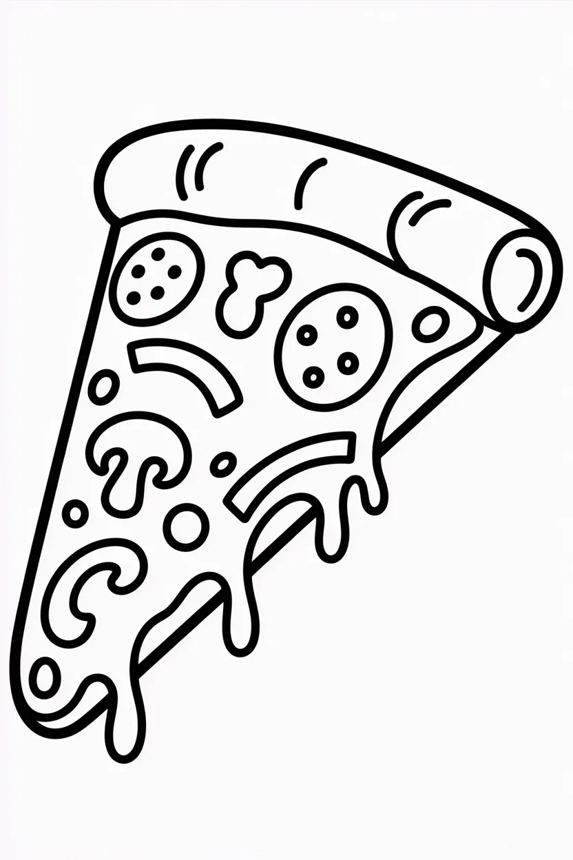 5 Pizza coloring pages free printable