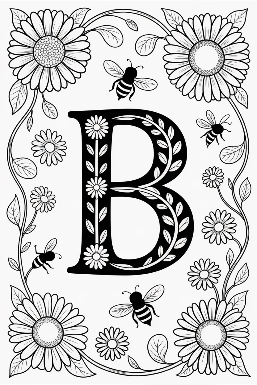 alphabet letter B colorng pages free printable