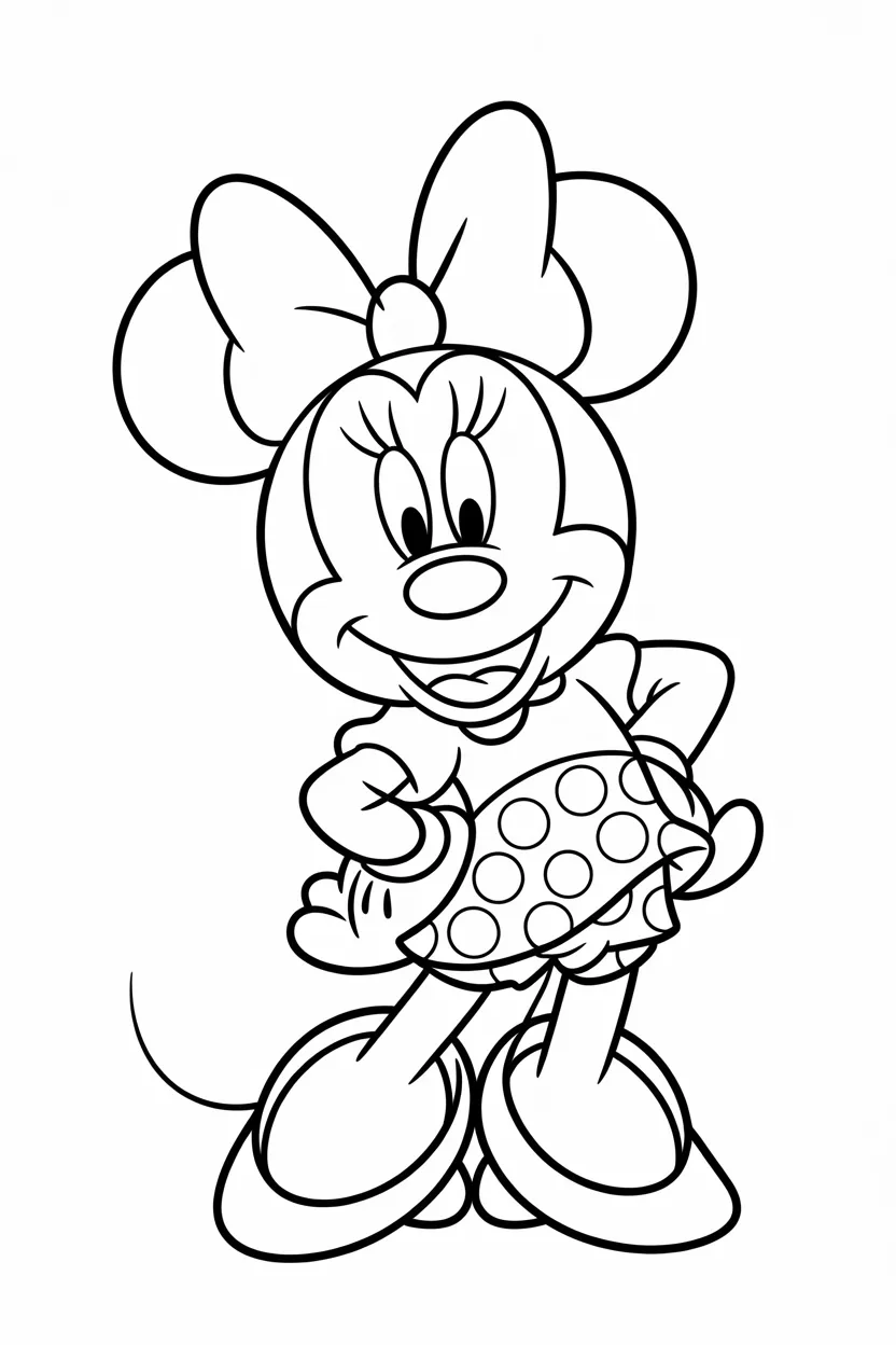 4 Minnie Mouse coloring pages free printable