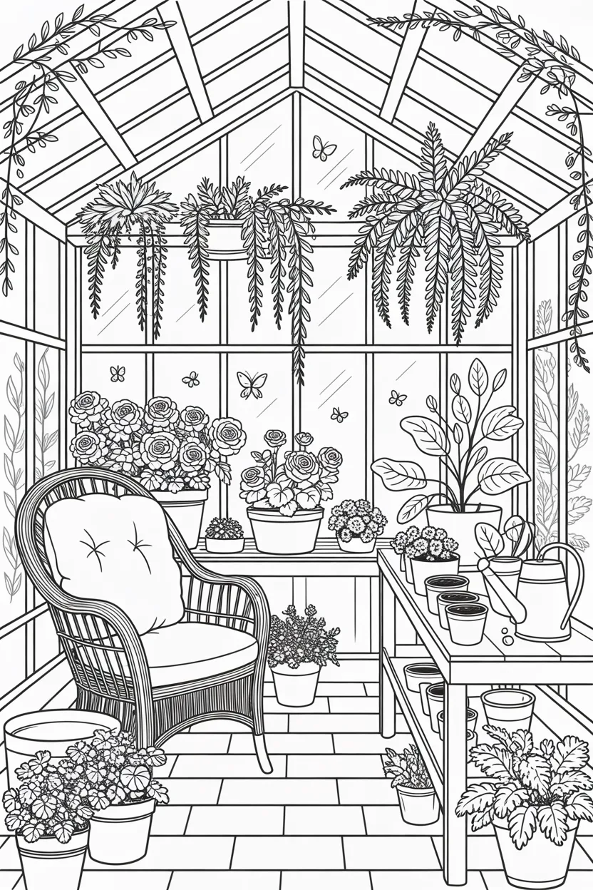 greenhouse coloring pages