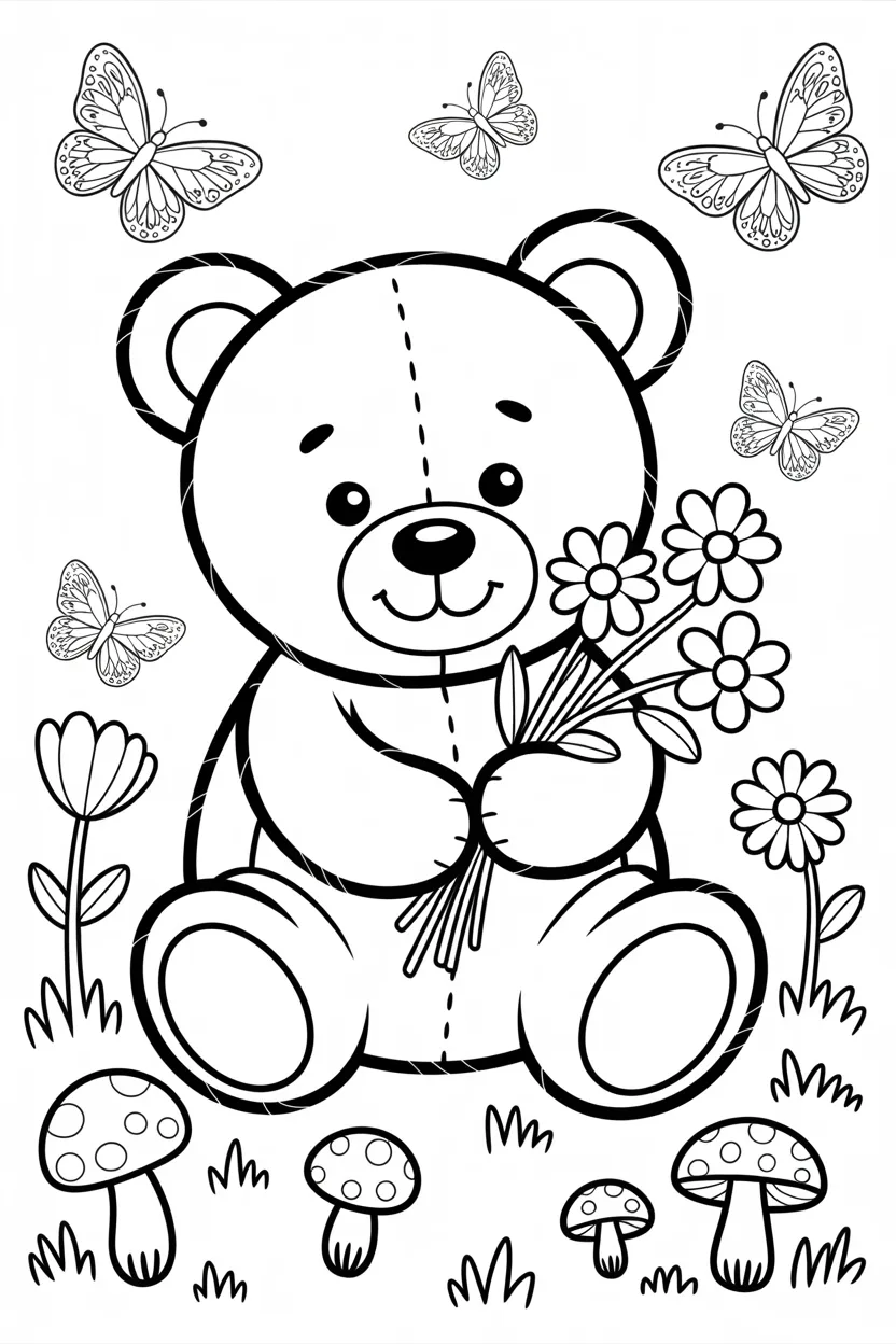 cute bear coloring pages free printable