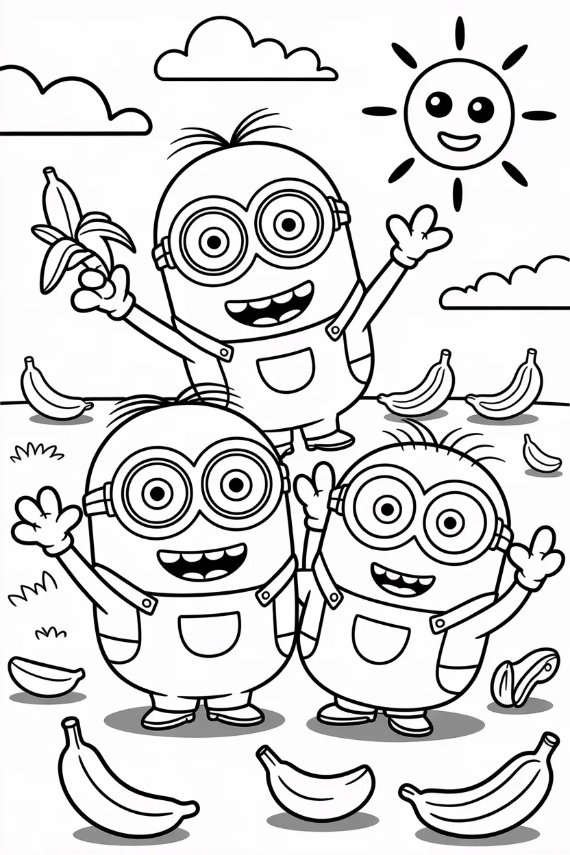 4 Adorable Minions coloring pages free printable