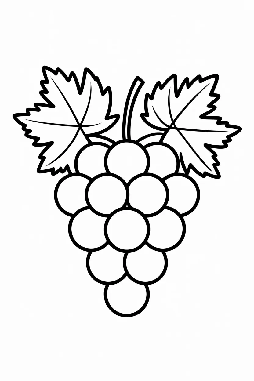 5 Grapes coloring pages free printable