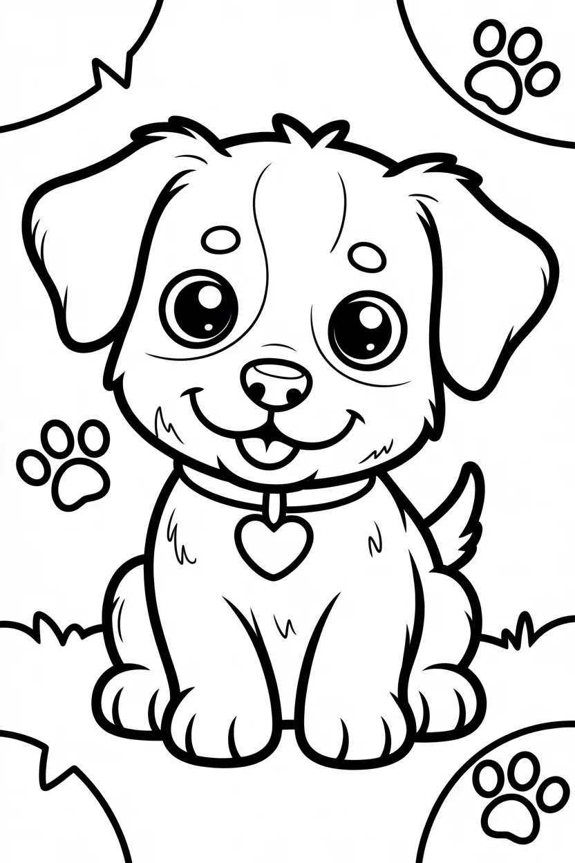 5 Cute Puppy coloring pages free printable