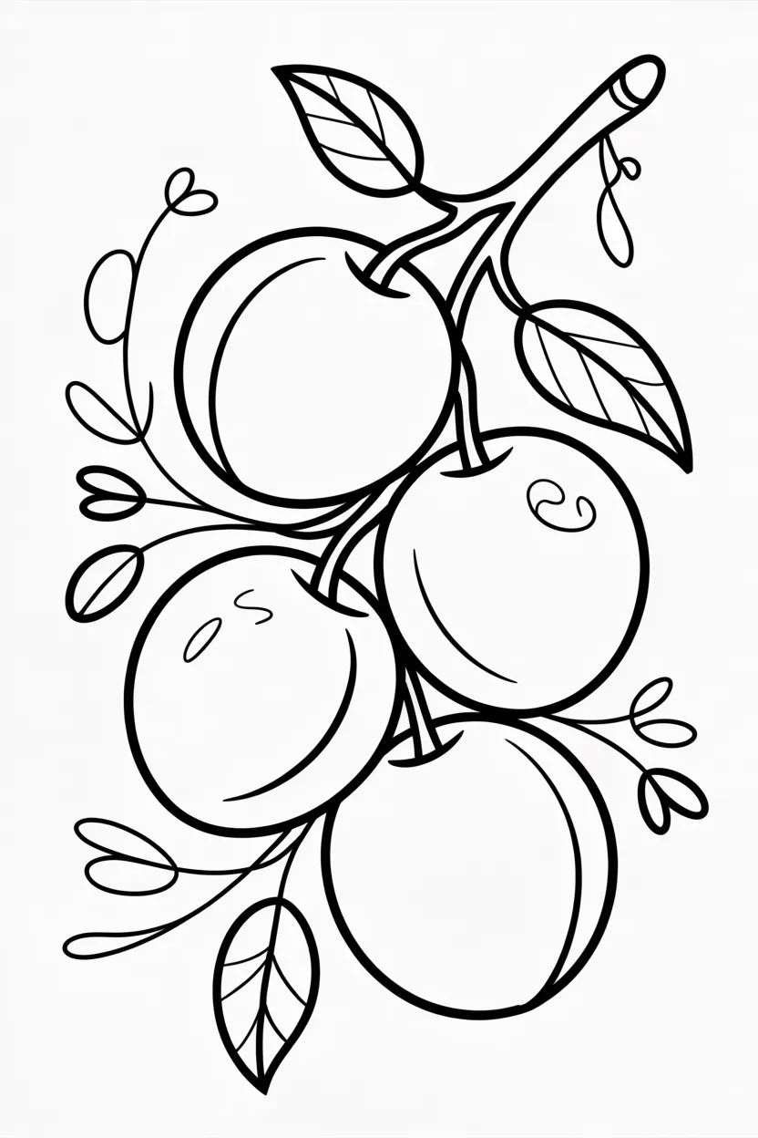 5 Apricot coloring pages free printable
