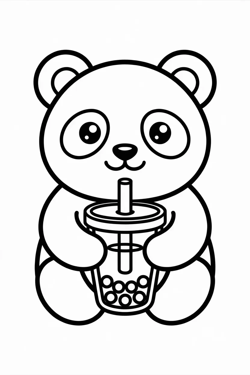 5 cute panda coloring pages free printable
