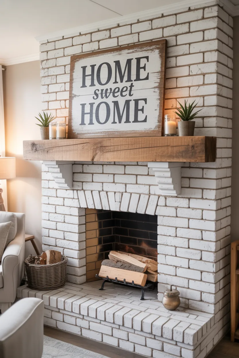 White Brick Fireplace Ideas