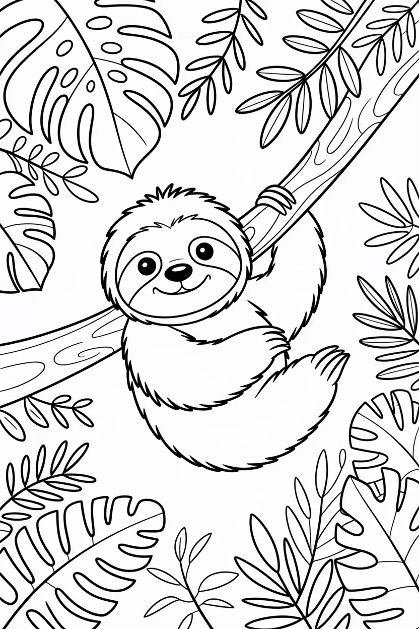 cute sloth coloring pages free printable