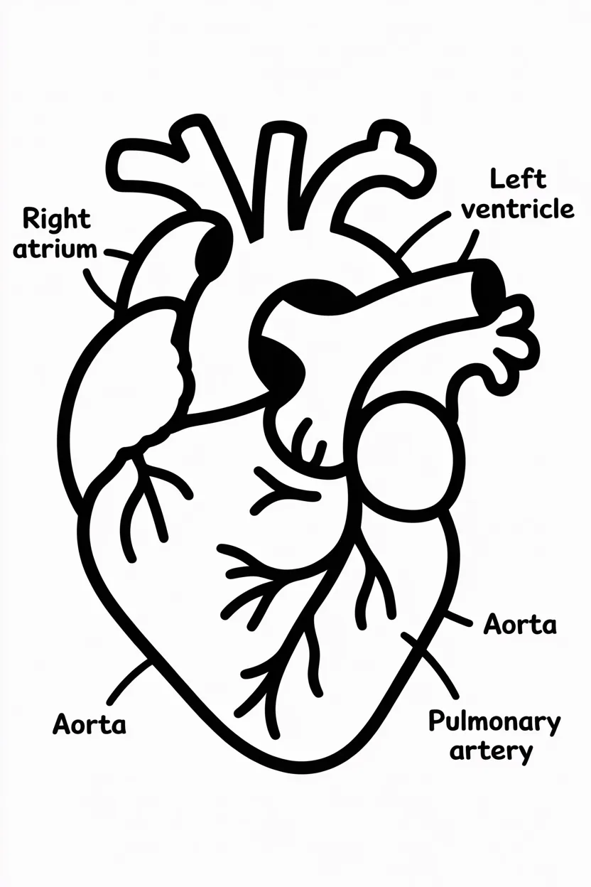 5 Human Heart Coloring Pages Free Printable 