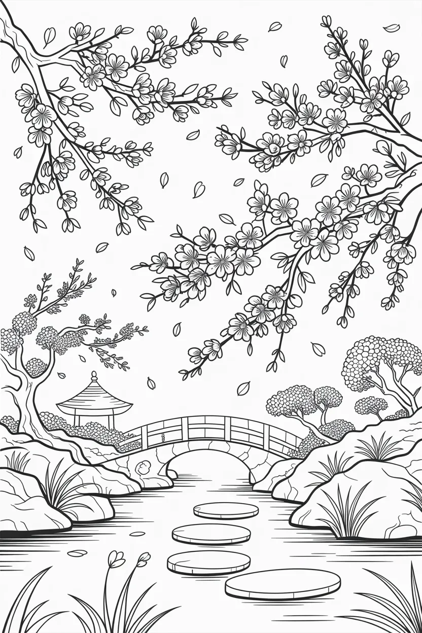 Cherry blossom coloring pages free printable