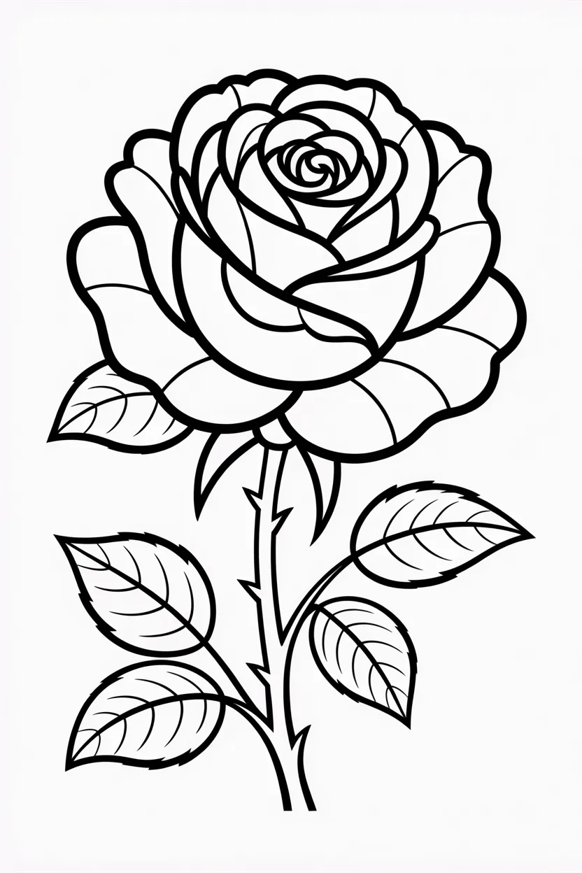 Rose flower coloring pages free printable