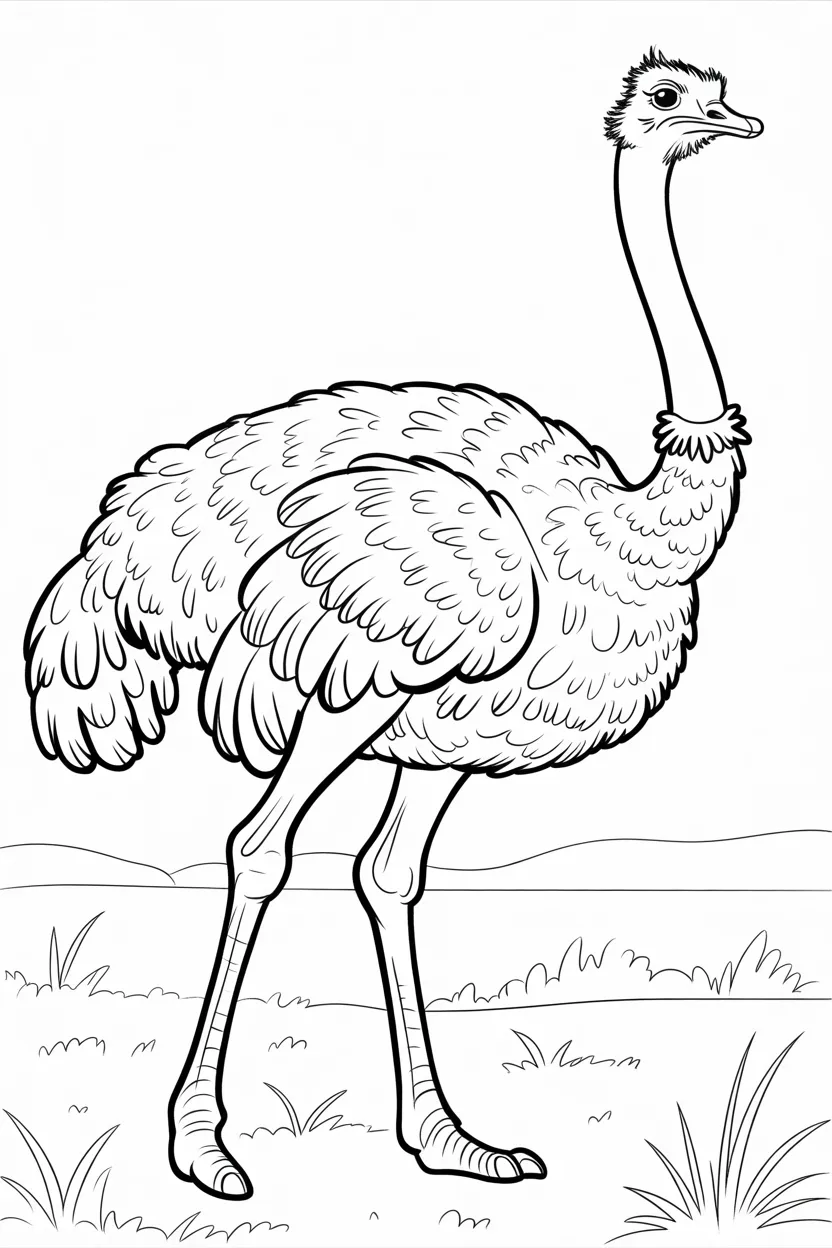 5 Ostrich coloring pages free printable