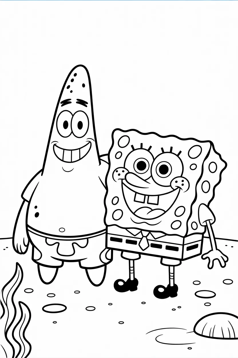4 Spongebob and Patrick coloring pages free printable