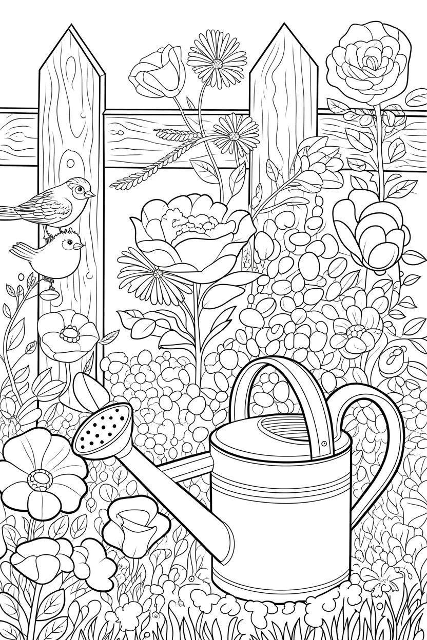 beautiful peaceful garden coloring pages