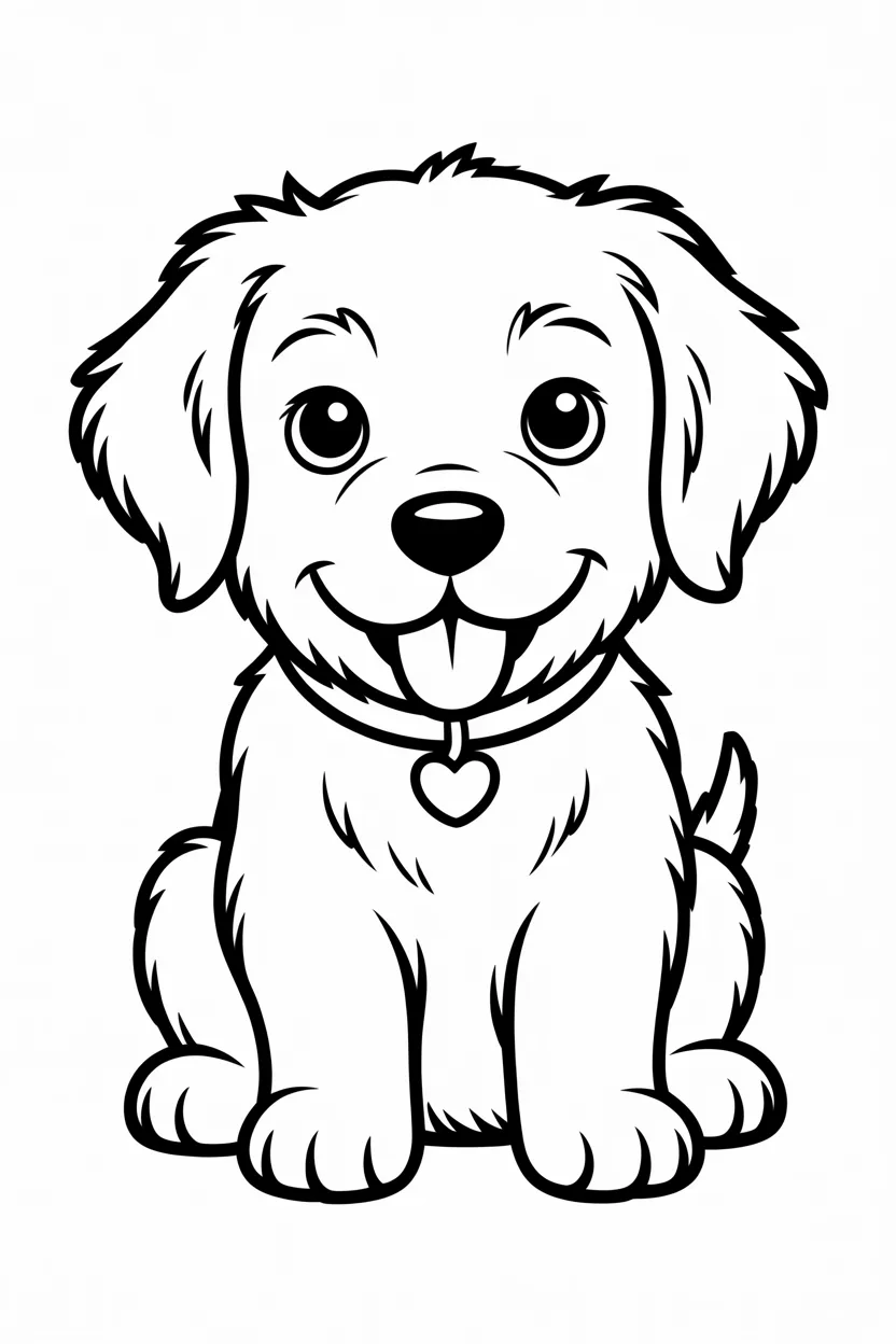 Cute Puppy coloring pages free printable