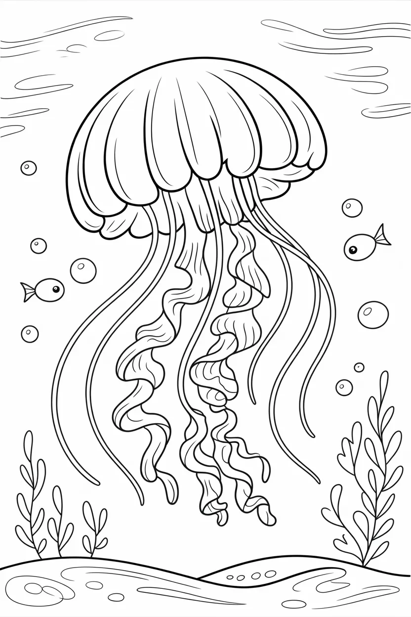 5 Jelly fish coloring pages free printable