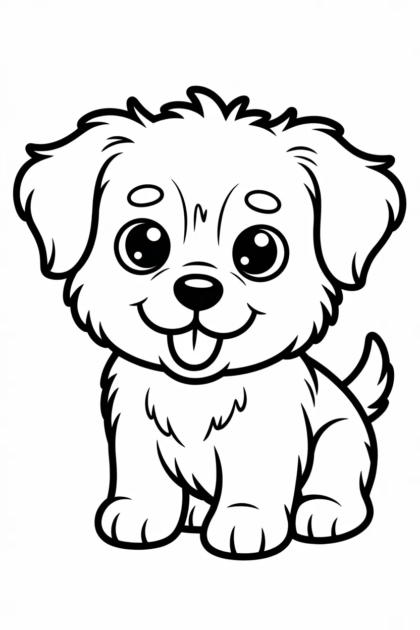Cute Puppy coloring pages free printable
