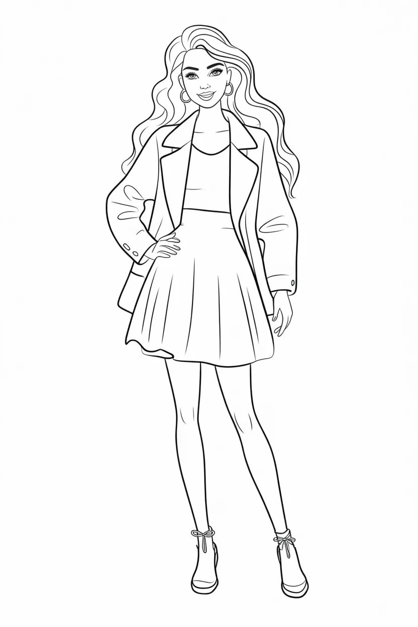 fashion girl coloring pages free printable