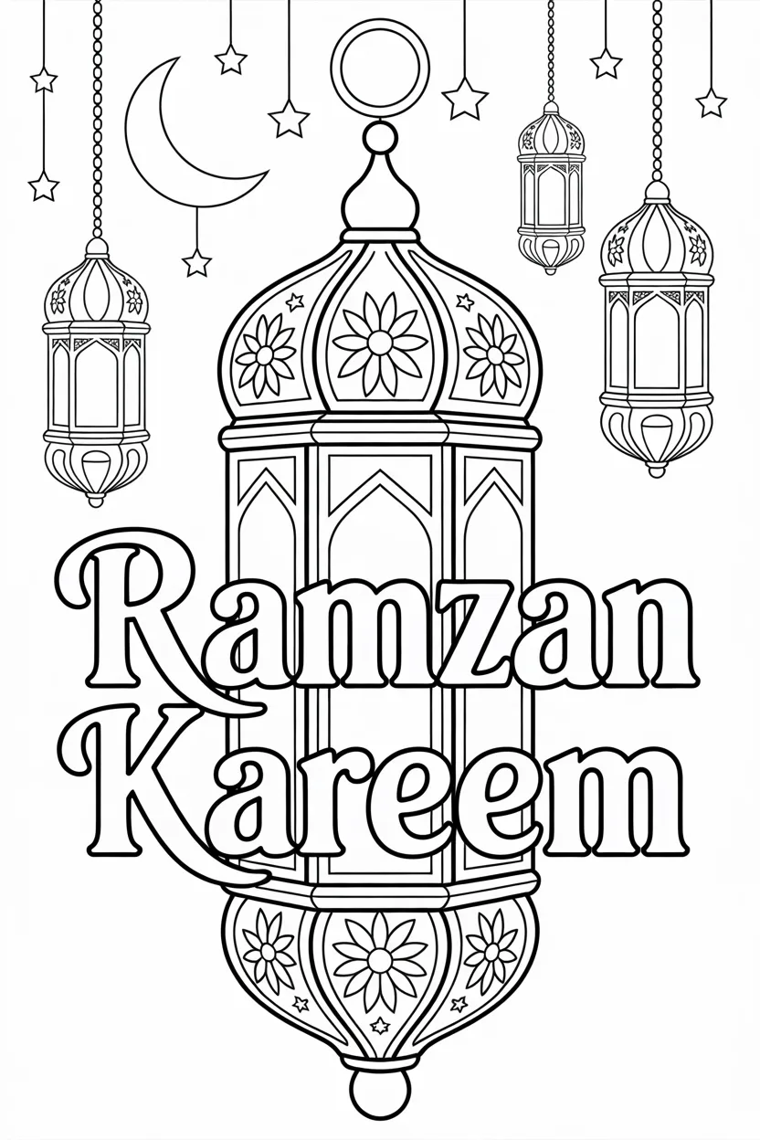 Ramzan lanterns coloring pages free printable