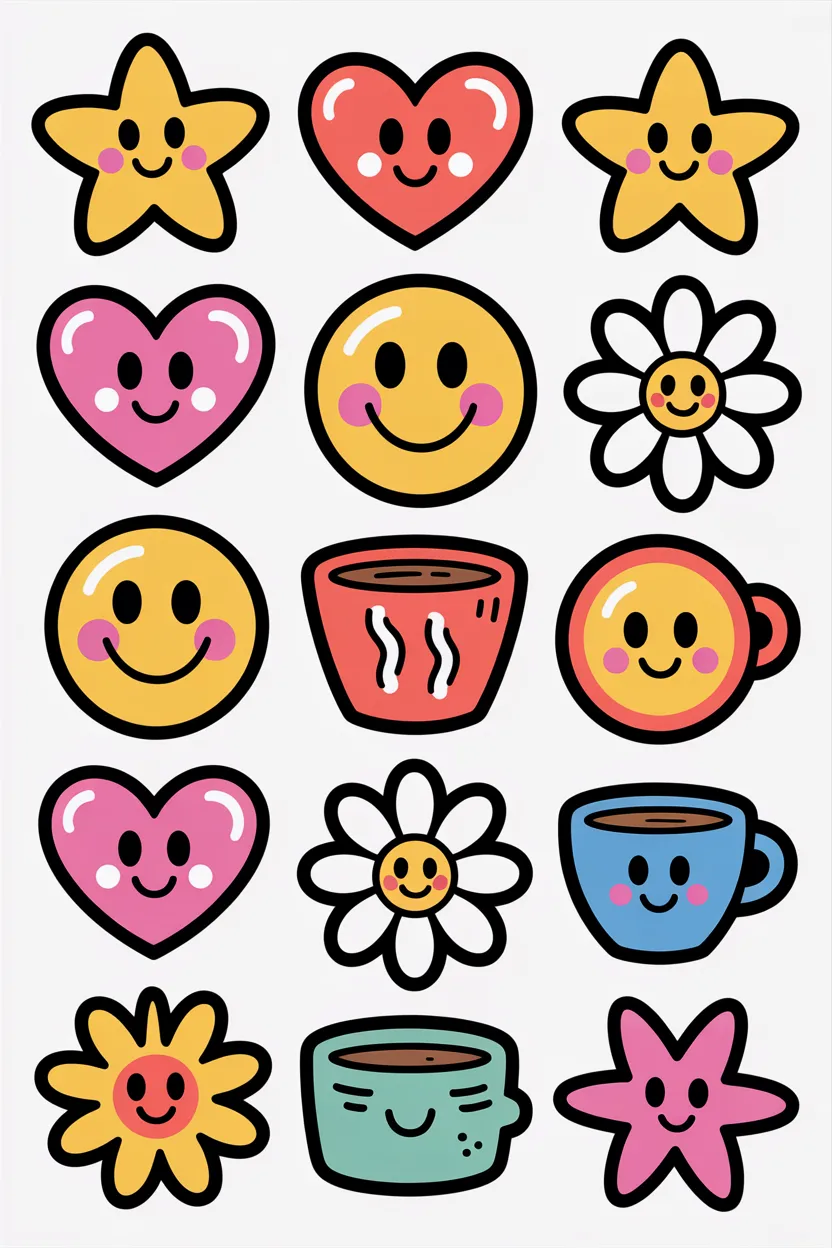 doodle stickers free printable