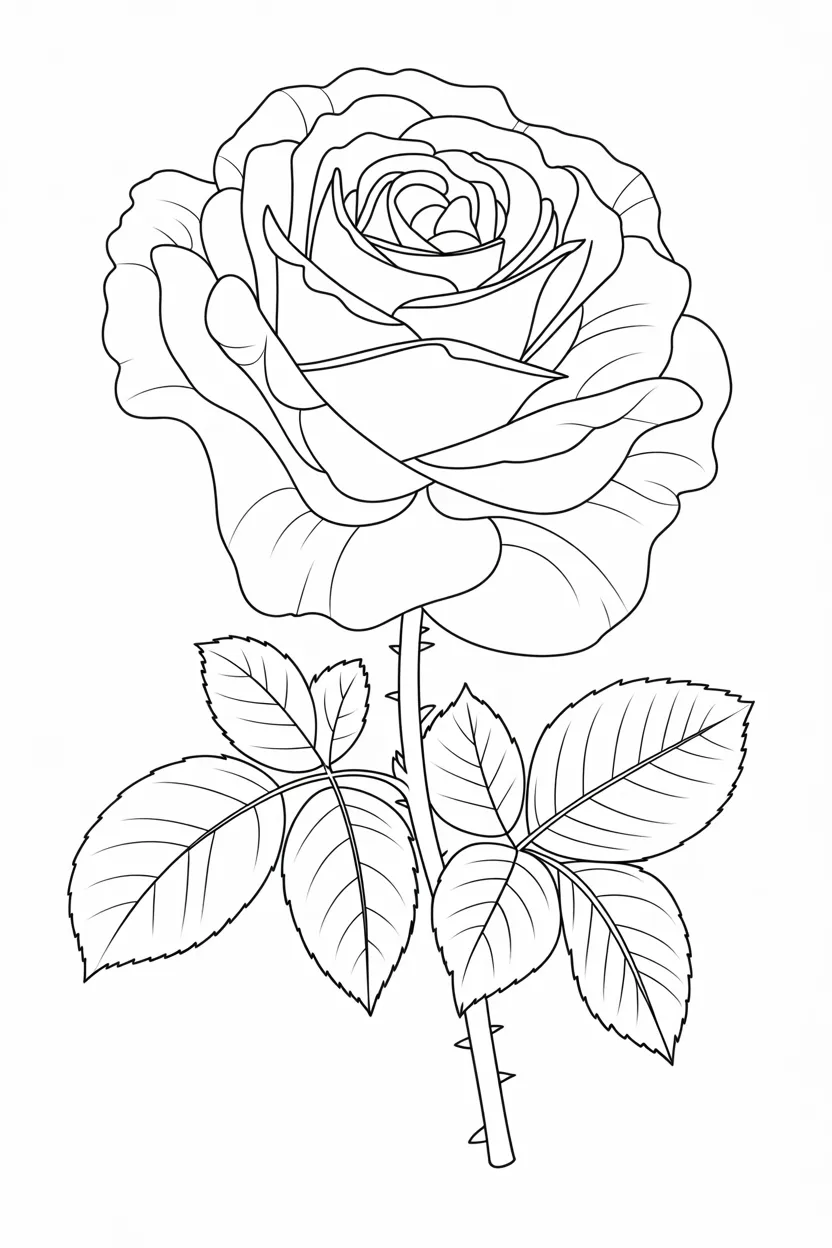 rose flower coloring pages free printable