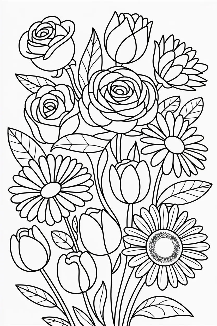 Flowers coloring pages free printable