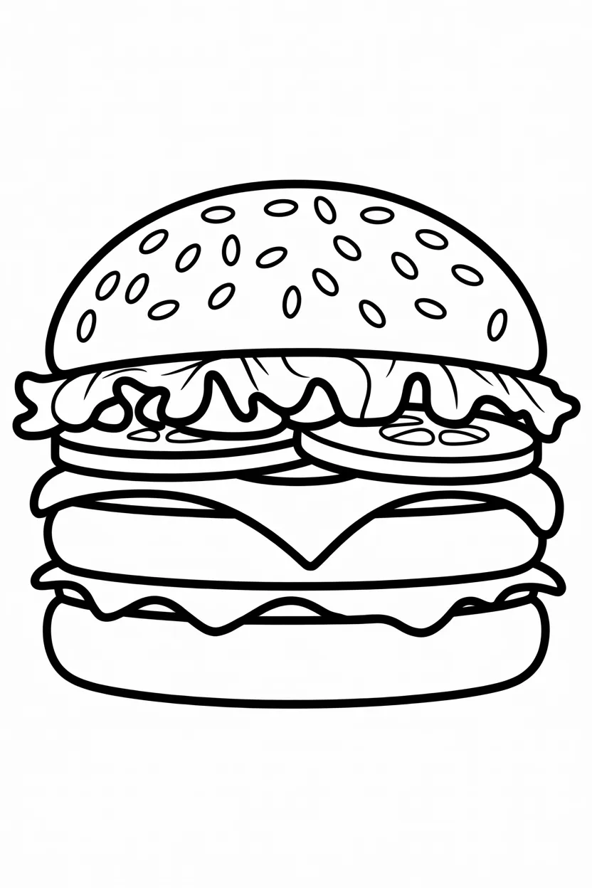 Burger coloring pages free printable