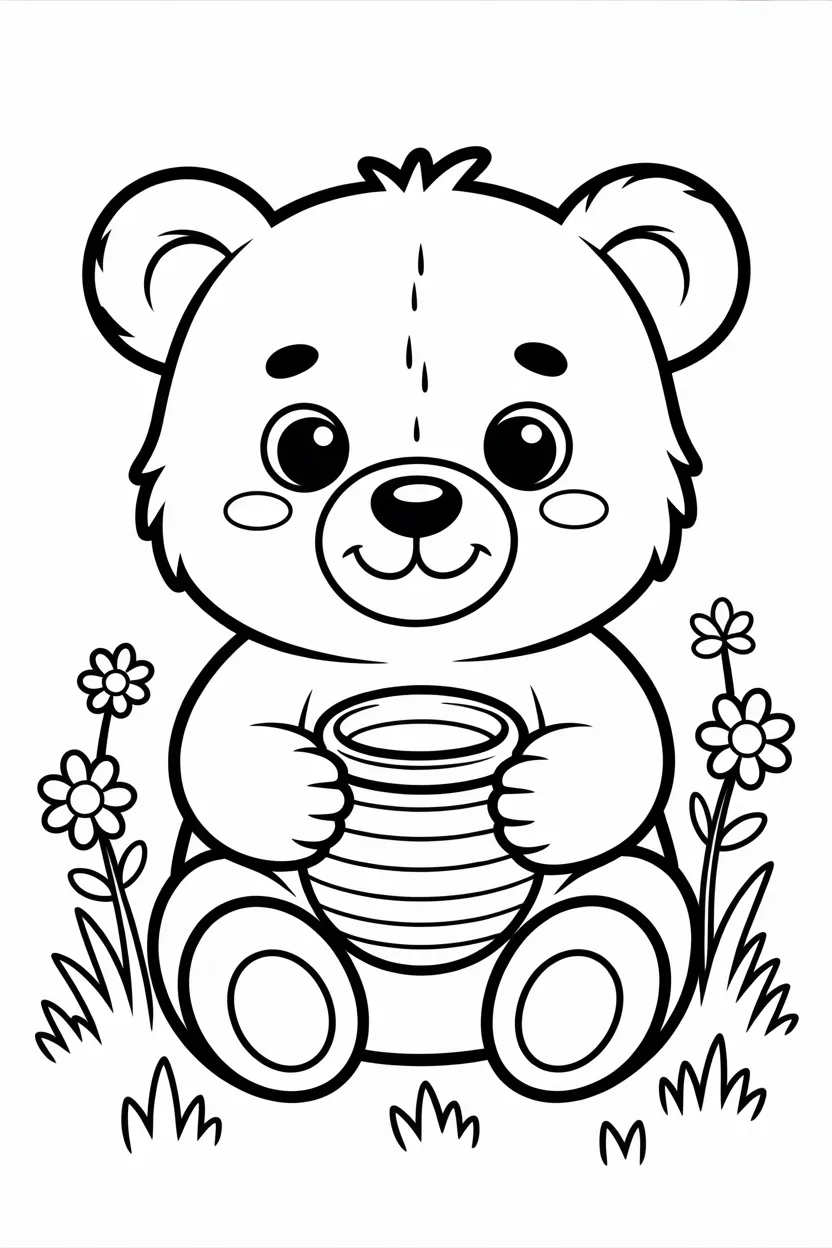 Adorable bear coloring pages free printable