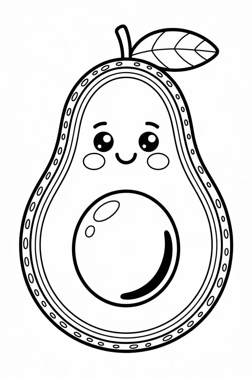 5 Avocado coloring pages free printable