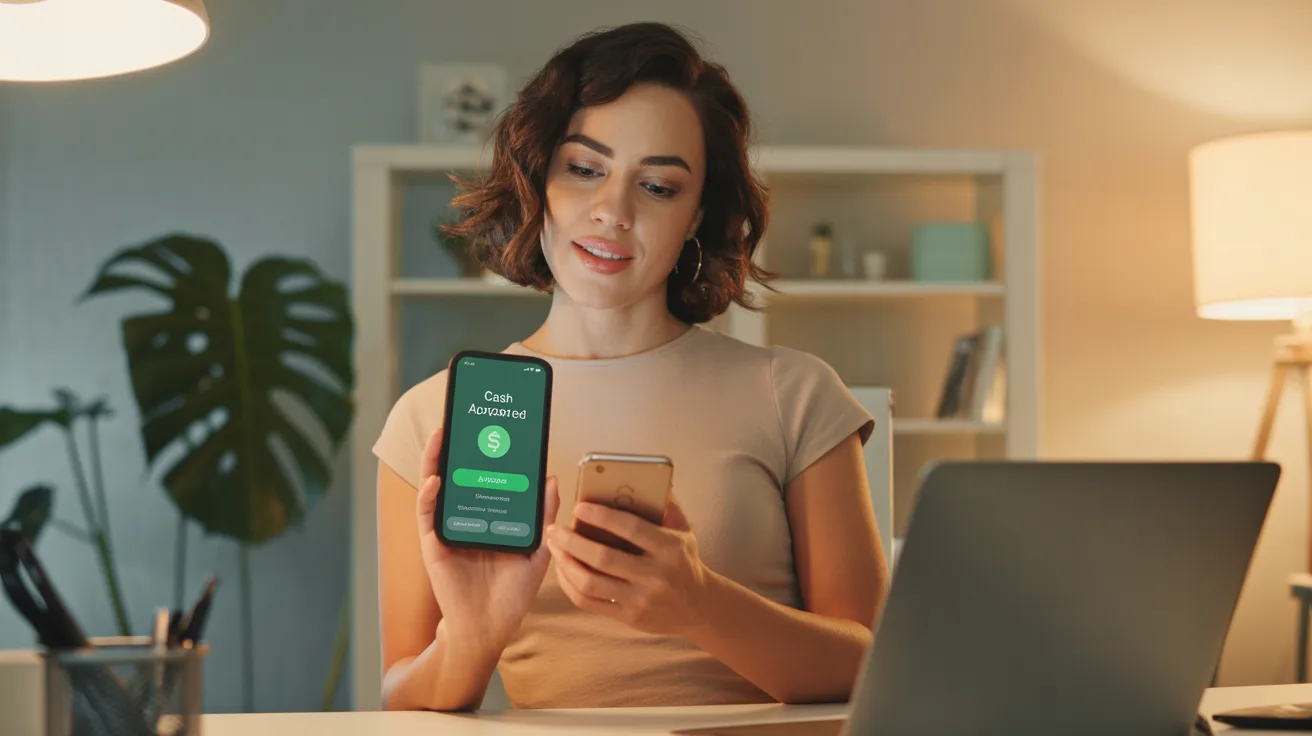 Best cash advance apps like Cleo in 2026 — woman checking cash advance app on phone