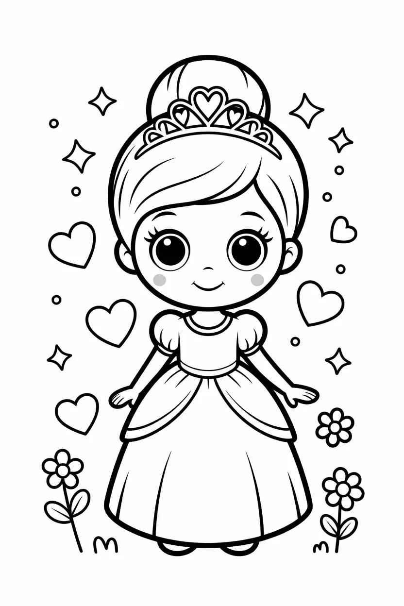 5 cartoon princess coloring pages free printable