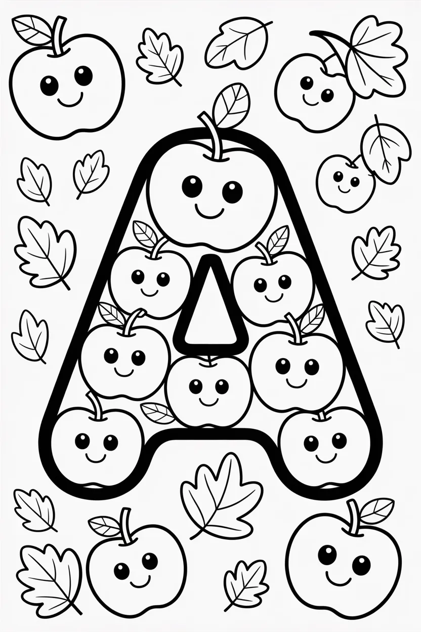 alphabet letter A coloring pages free printable