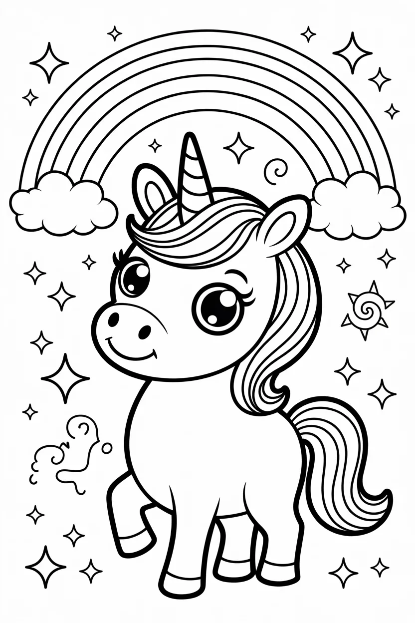 cute unicorn coloring pages free printable