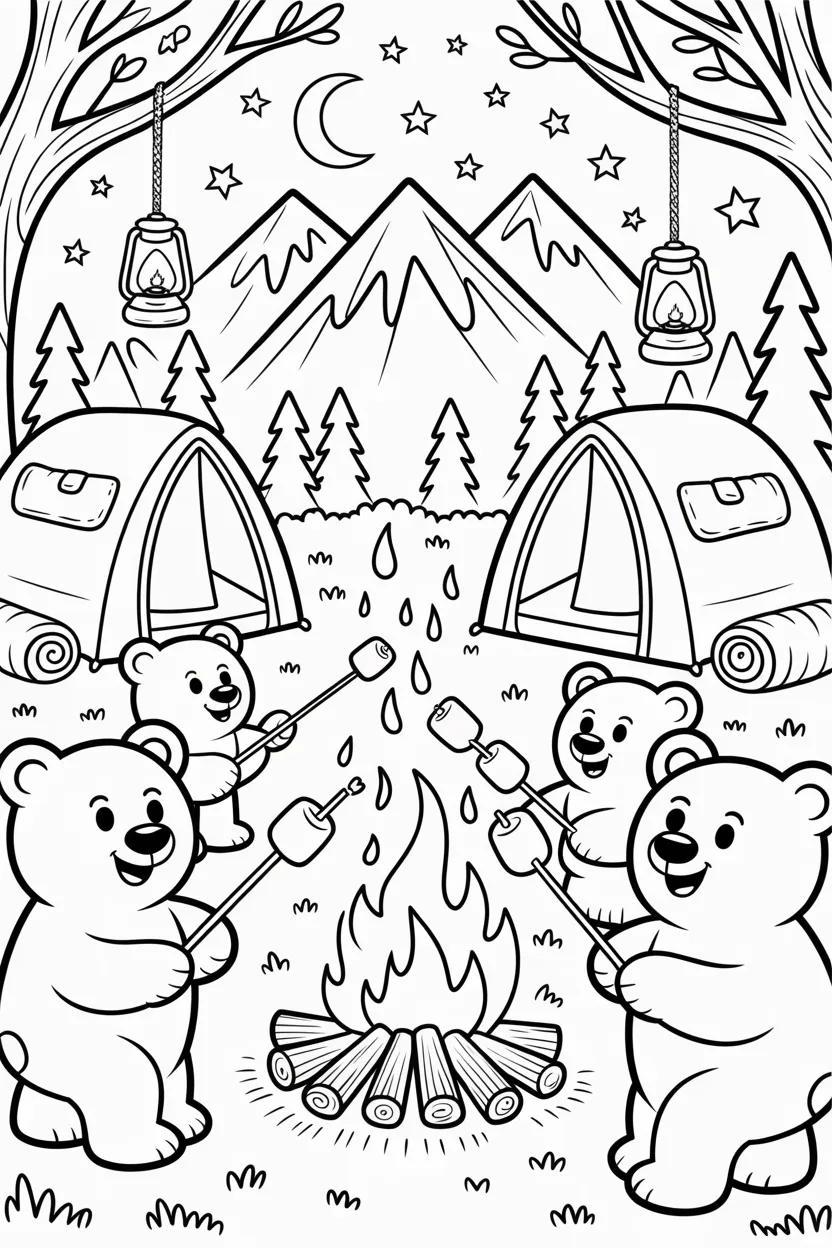 5 Cute Bears Coloring Pages Free Printable