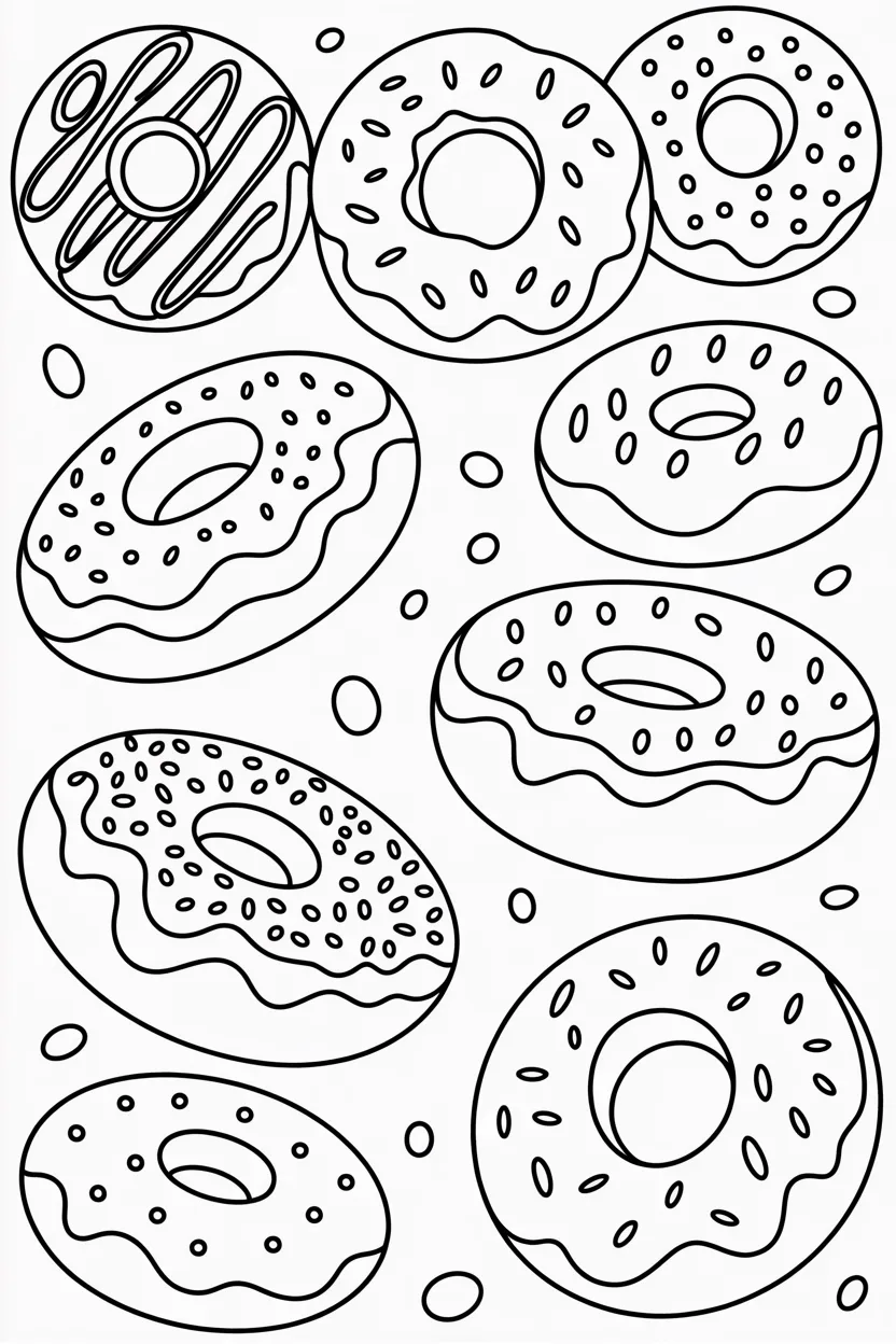 Donuts coloring pages free printable
