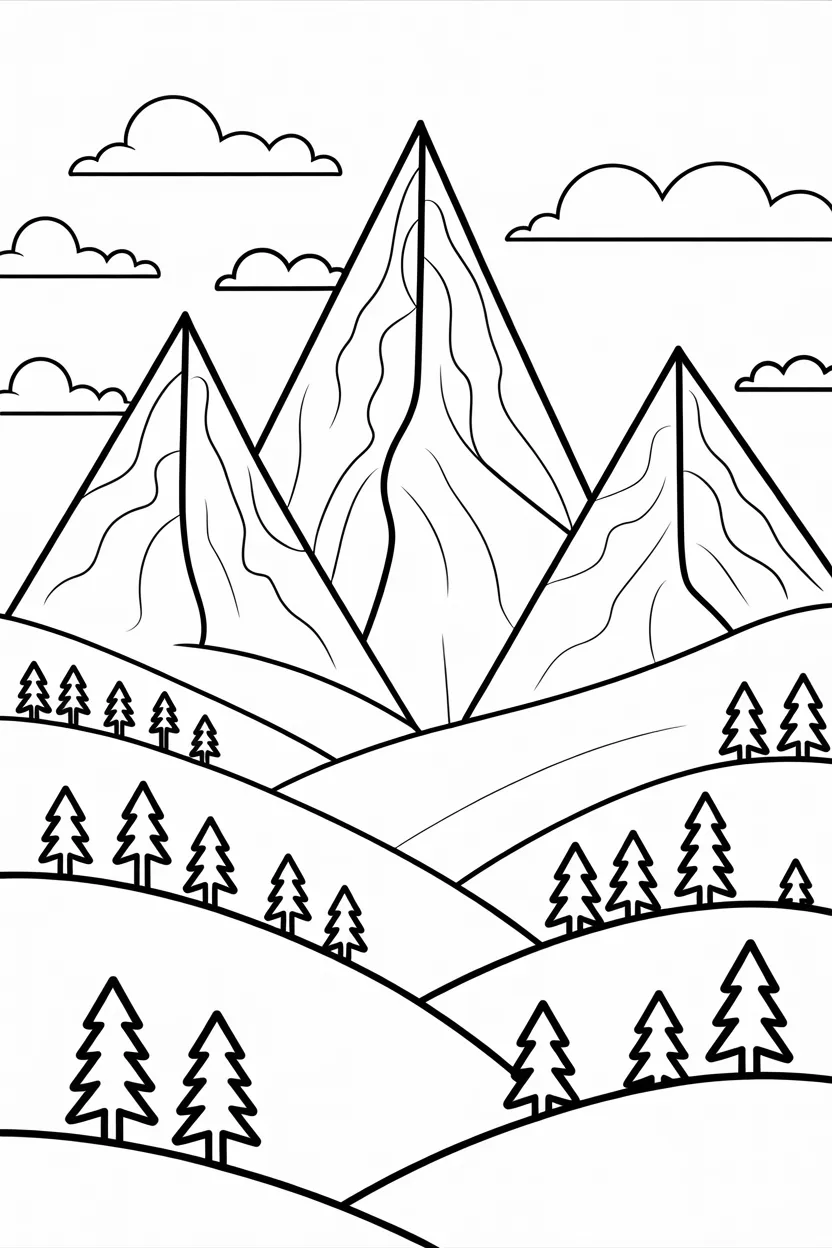 Mountains coloring pages free printable