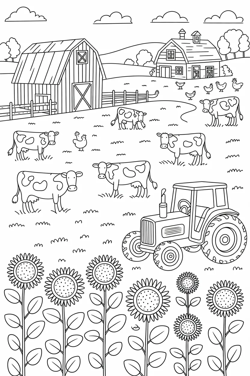 farm life coloring pages free printable