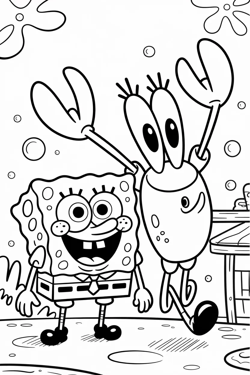 4 Spongebob coloring pages free printable